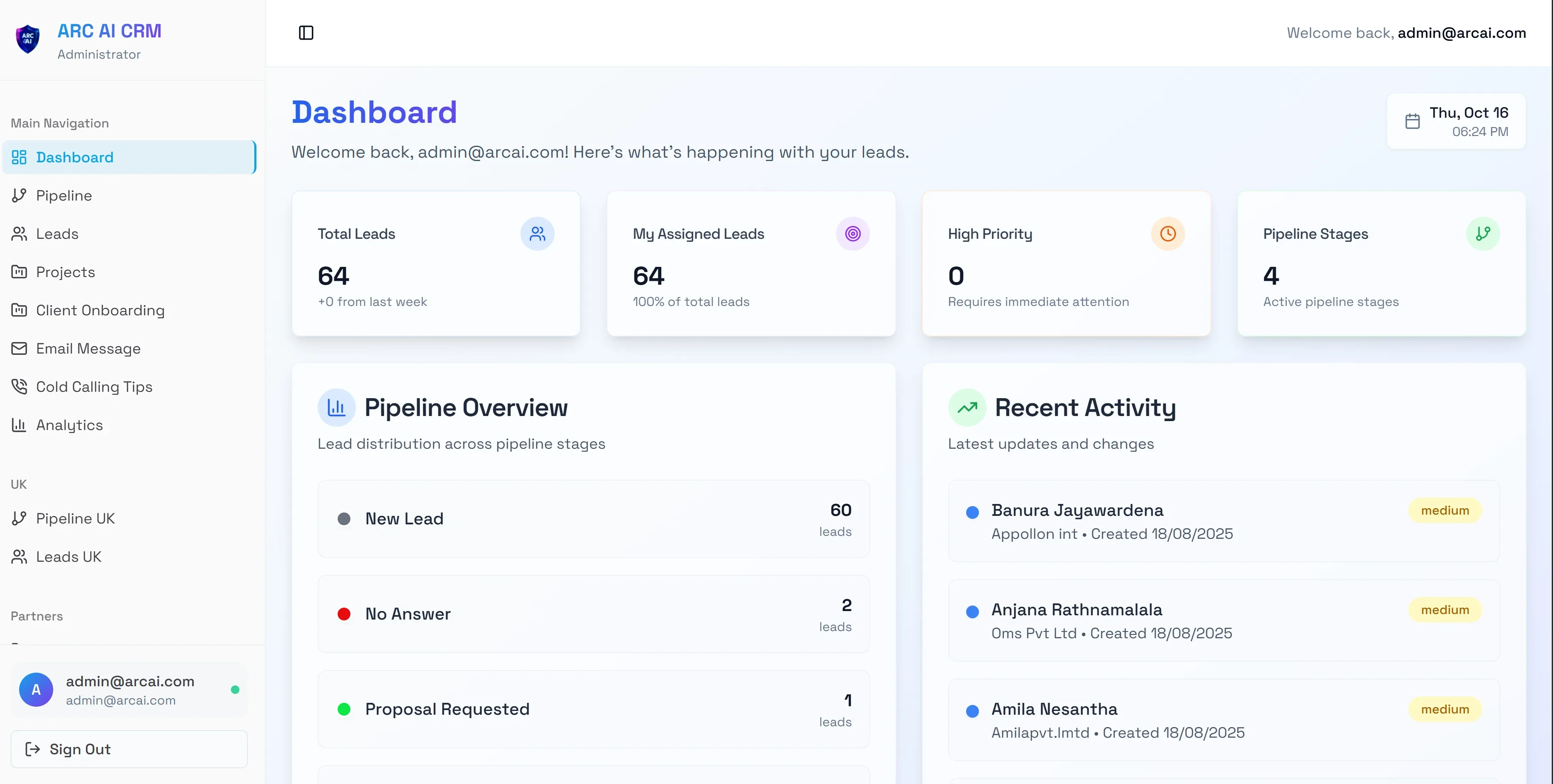 ARC AI CRM System - Custom Web Design & Software built by ARC AI