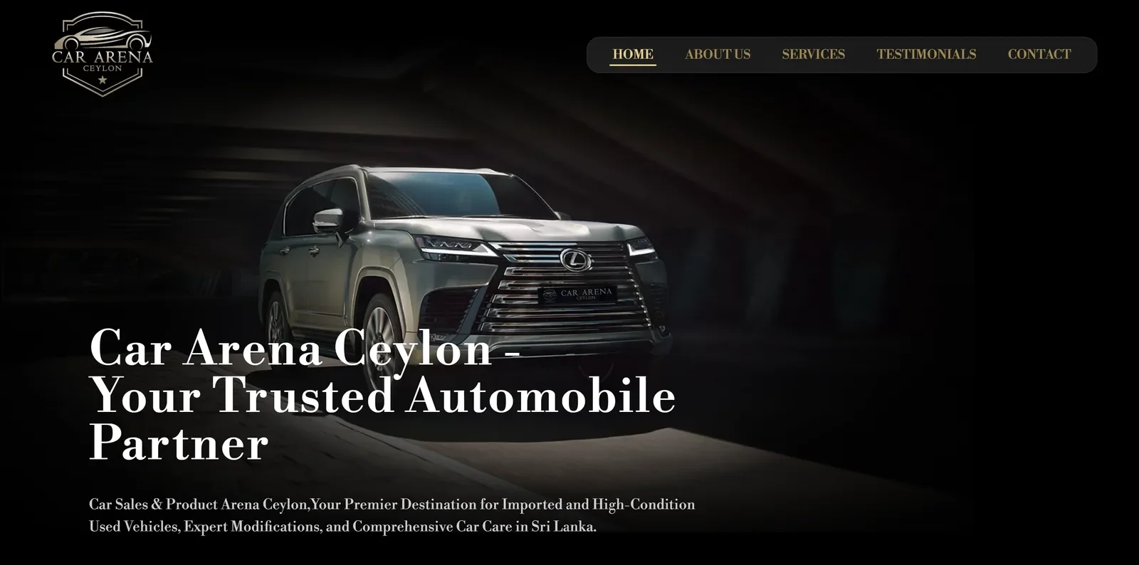 Car Arena Ceylon - Custom Web Design & Software built by ARC AI