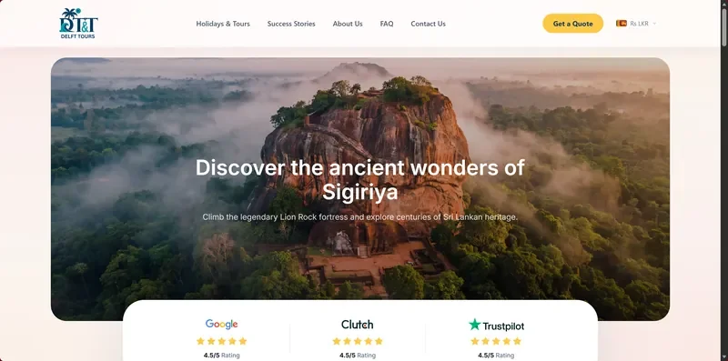 Delft Tours & Travel (Pvt) Ltd - Custom Web Design & Software built by ARC AI