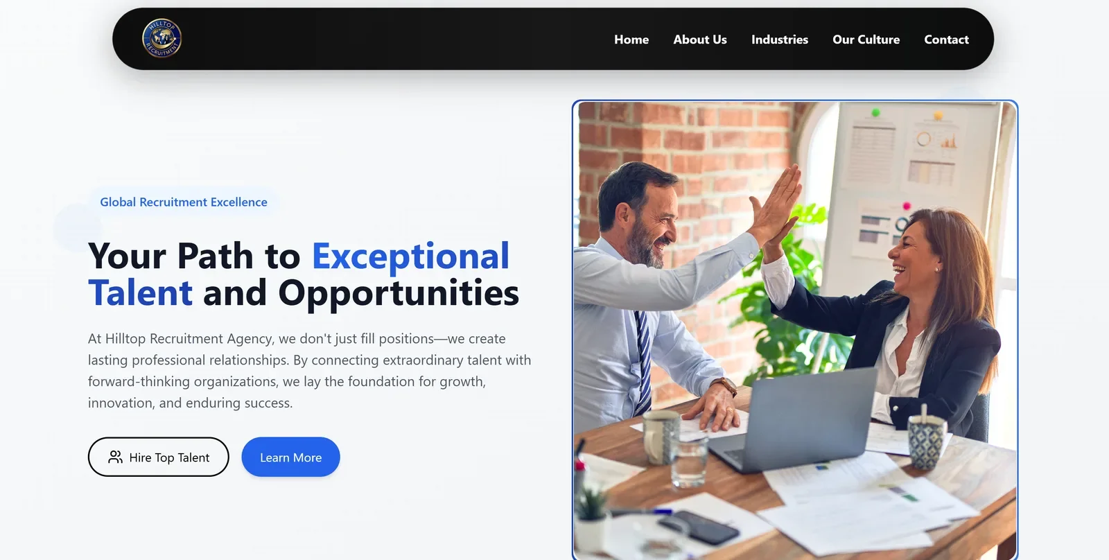 Hilltop Recruitment - Custom Web Design & Software built by ARC AI