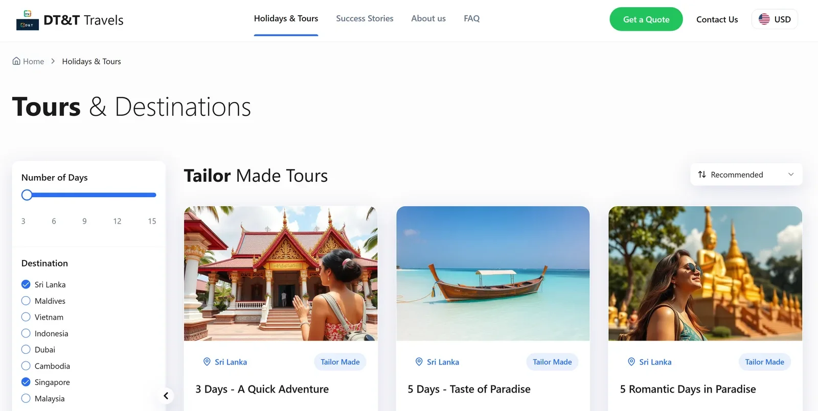 Travel/Tourism - Premium Web Design Template by ARC AI